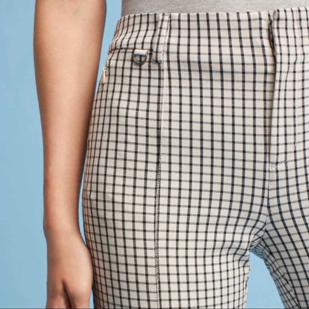 Anthropologie Essential Slim Checker Fitted Pants